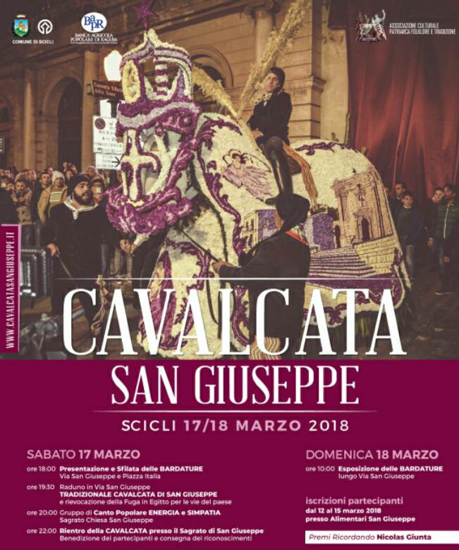 Locandina ufficiale Cavalcata di S.Giuseppe Scicli 2018