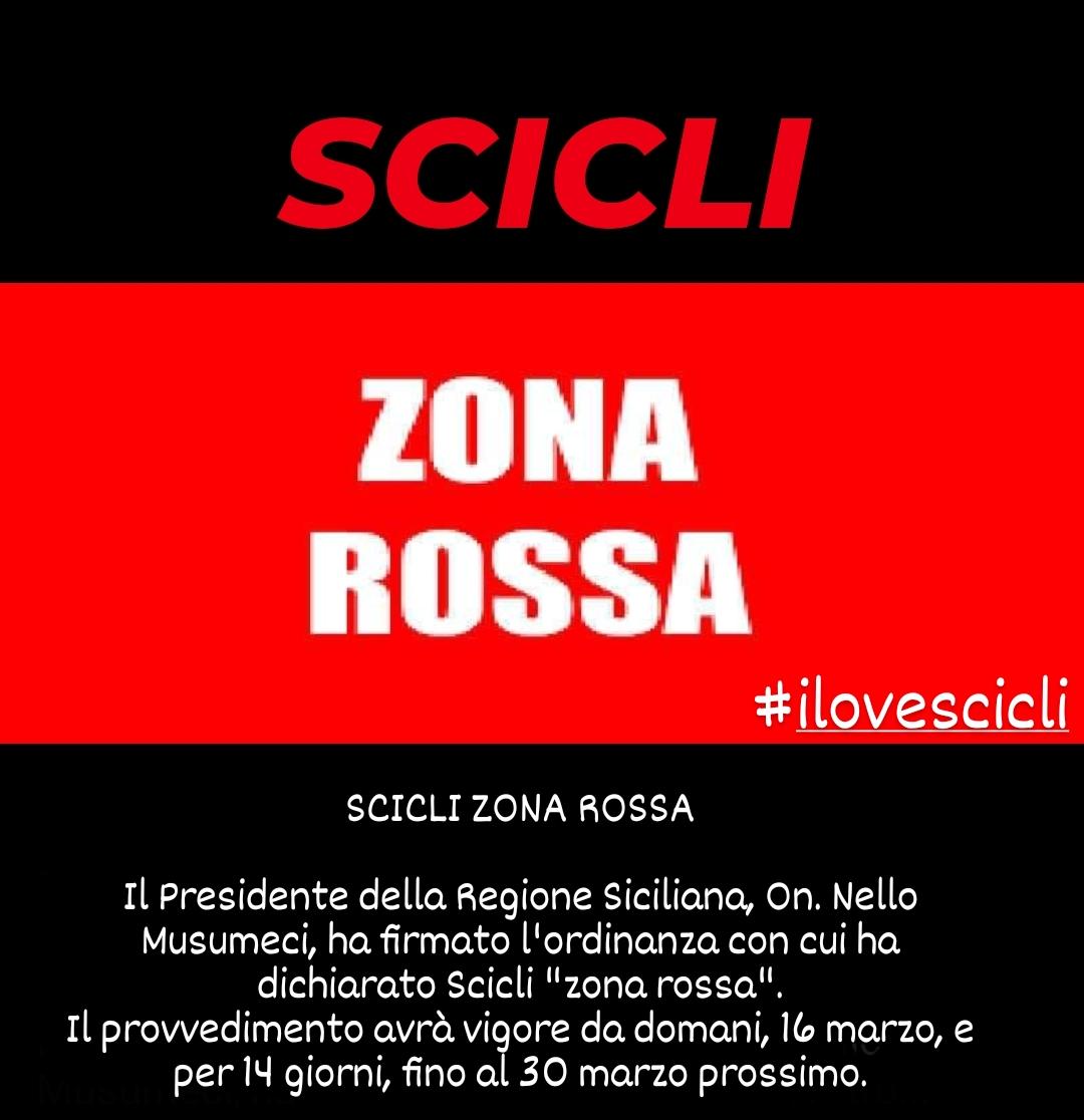 Scicli zona rossa dal 16 marzo