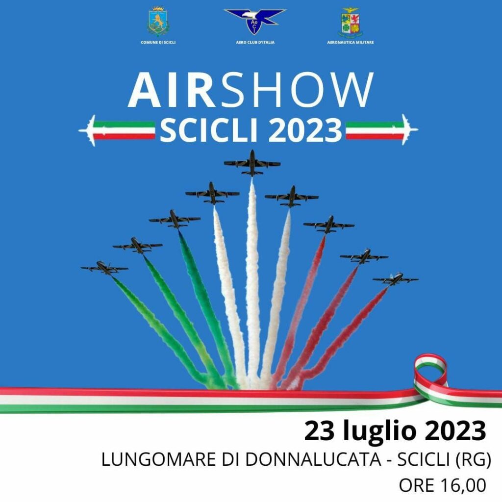 Frecce Tricolori Donnalucata e Scicli. Programma e Mappa servizi e parcheggi